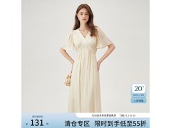 范思蓝恩法式V领连衣裙