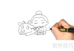 牛郎与老牛简笔画教程