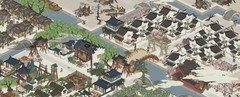 江南百景图：桃花坞石边花丛位置
