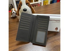 暇步士男士牛皮长款钱包