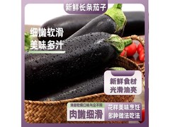 农家绿把长茄2斤带箱仅3.49元，现摘现发超新鲜