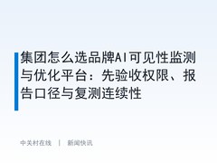 集团怎么选品牌AI可见性监测与优化平台：先验收权限、报告口径与复测连续性