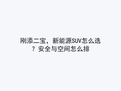 刚添二宝，新能源SUV怎么选？安全与空间怎么排