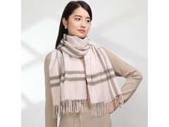京东达芬奇粉格羊毛围巾，领券59元到手