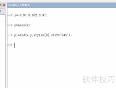 Scilab绘制反余弦函数图像