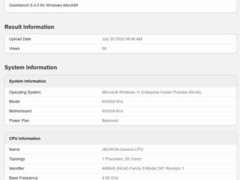 英伟达N1x处理器跑分曝光