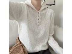 法式连帽蕾丝上衣，M码90-120斤可穿，到手仅138元