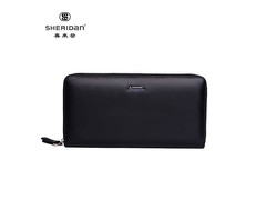 喜来登男士头层牛皮长款钱包