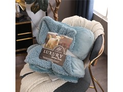 布之美双层羊羔绒毯59元