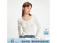 范思蓝恩U领蝴蝶结针织衫