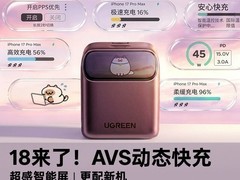 天猫9月绿联45W速显充电器特惠秒杀