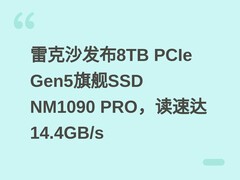 雷克沙发布8TB PCIe Gen5旗舰SSD NM1090 PRO，读速达14.4GB/s