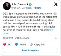 前Oculus VR CTO怒喷NVIDIA DGX Spark？性能虚标 价格离谱