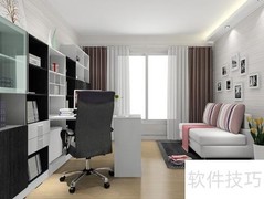 现代简约书房设计效果图