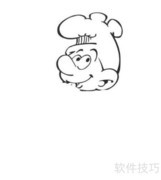 蓝精灵厨师简笔画教程