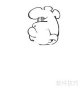 蓝精灵厨师简笔画教程
