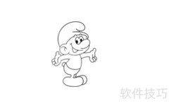 蓝精灵简笔画教程