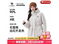 骆驼90绒三防派克羽绒服5折