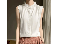 2025新款法式白色缎面无袖内搭2XL码清仓，仅59元！