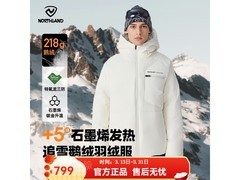 诺诗兰鹅绒羽绒服5折，到手仅559元！