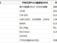 2026大电池笔记本推荐｜华硕无畏 Pro14 酷睿版