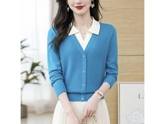 2026春款女针织衫拼接假两件，原价高现99元速抢