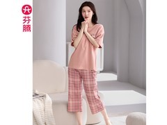 芬腾纯棉夏季女睡衣，京东立减低至78.3元