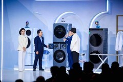 四筒全开，香槟不晃！海尔周总AWE直播实测洗衣机稳定性