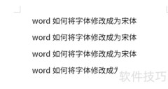 Word中快速设置宋体字体