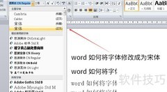 Word中快速设置宋体字体