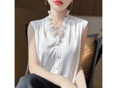 爆款法式白色无袖衬衫，活动到手仅 59.9 元！