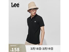 Lee男款黑色polo衫，到手低至79元！
