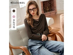OLRAIN法式摩卡长袖T恤，京东49.5元抢