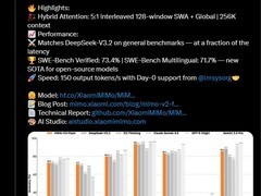 小米发布3090亿参数大模型MiMo-V2-Flash并全面开源