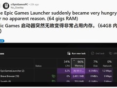 64GB内存竟被Epic客户端占用96%？用户热议内存泄漏与系统兼容问题