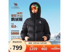 骆驼火山PRO鹅绒服直降领券低至539元