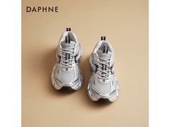 达芙妮银色增高老爹鞋京东低至76元