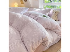 兰芮A类雕花牛奶绒四件套低至119元