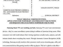 美国起诉三星LG等五企非法采集电视用户数据