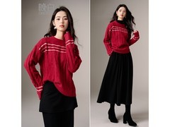 ONEBUYE红色针织衫京东5折仅68元