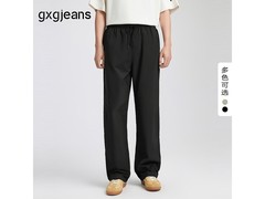 gxgjeans黑色直筒休闲裤89元