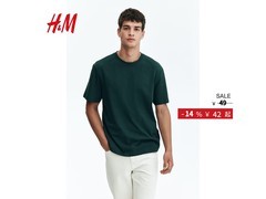 H&M男装春季简约T恤24.45元