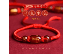 2026丙午马年十二生肖红绳手链，29.9元购赠精美礼盒