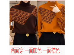 时髦立领双面针织衫，L码199元，110-130斤女生冲！