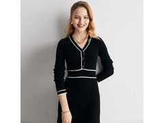 帕罗山羊绒V领连衣裙5折抢