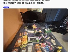 玩家生日获床铺级惊喜：RTX 5060领衔满床礼物引全网热议