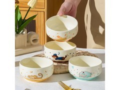 京喜指数新款家用陶瓷动物大肚碗4只装仅9.6元