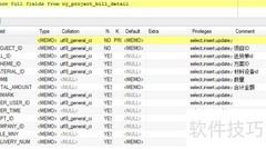 MySQL查询所有表及字段