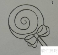 蓝色棒棒糖简笔画教程