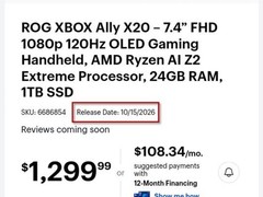华硕ROG Xbox Ally X20独立版开启预购，售价1299.99美元，10月15日发货